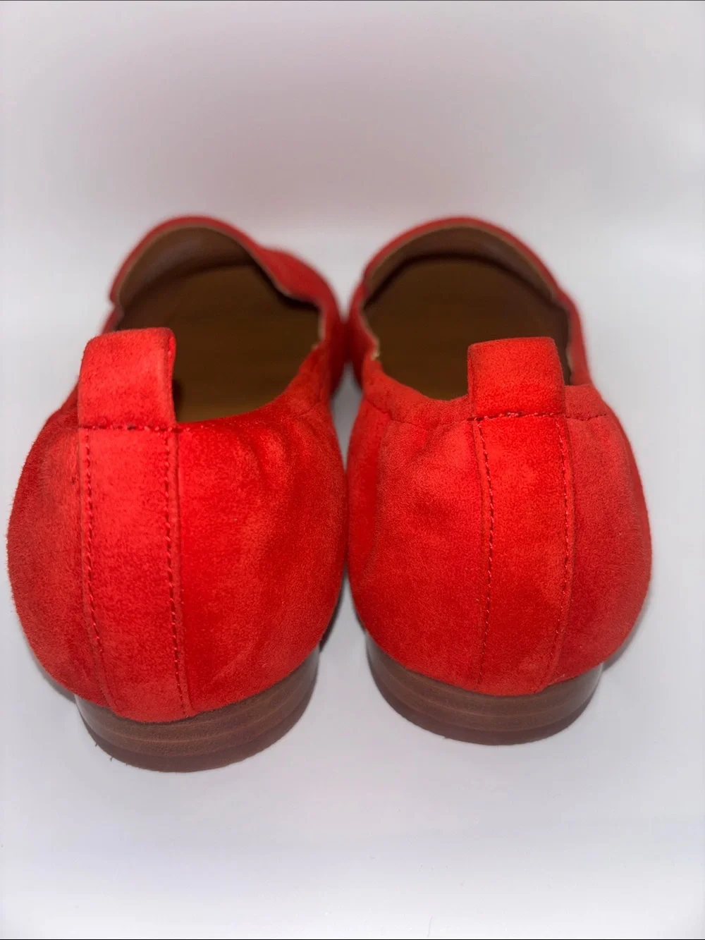 Tory Burch Red Suede Logo Loafers
